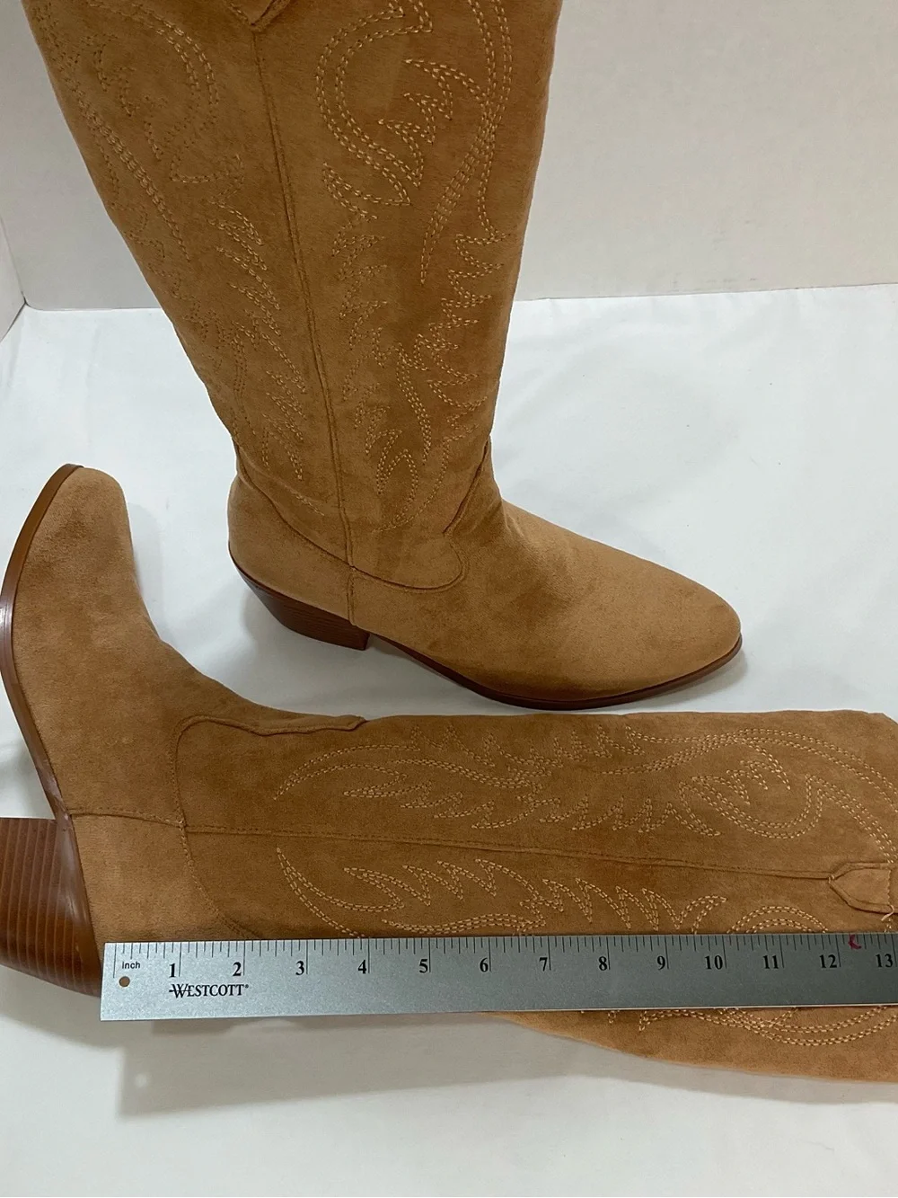 Over-the-Knee Suede Boots in Tan - Women's Fashion Knee High